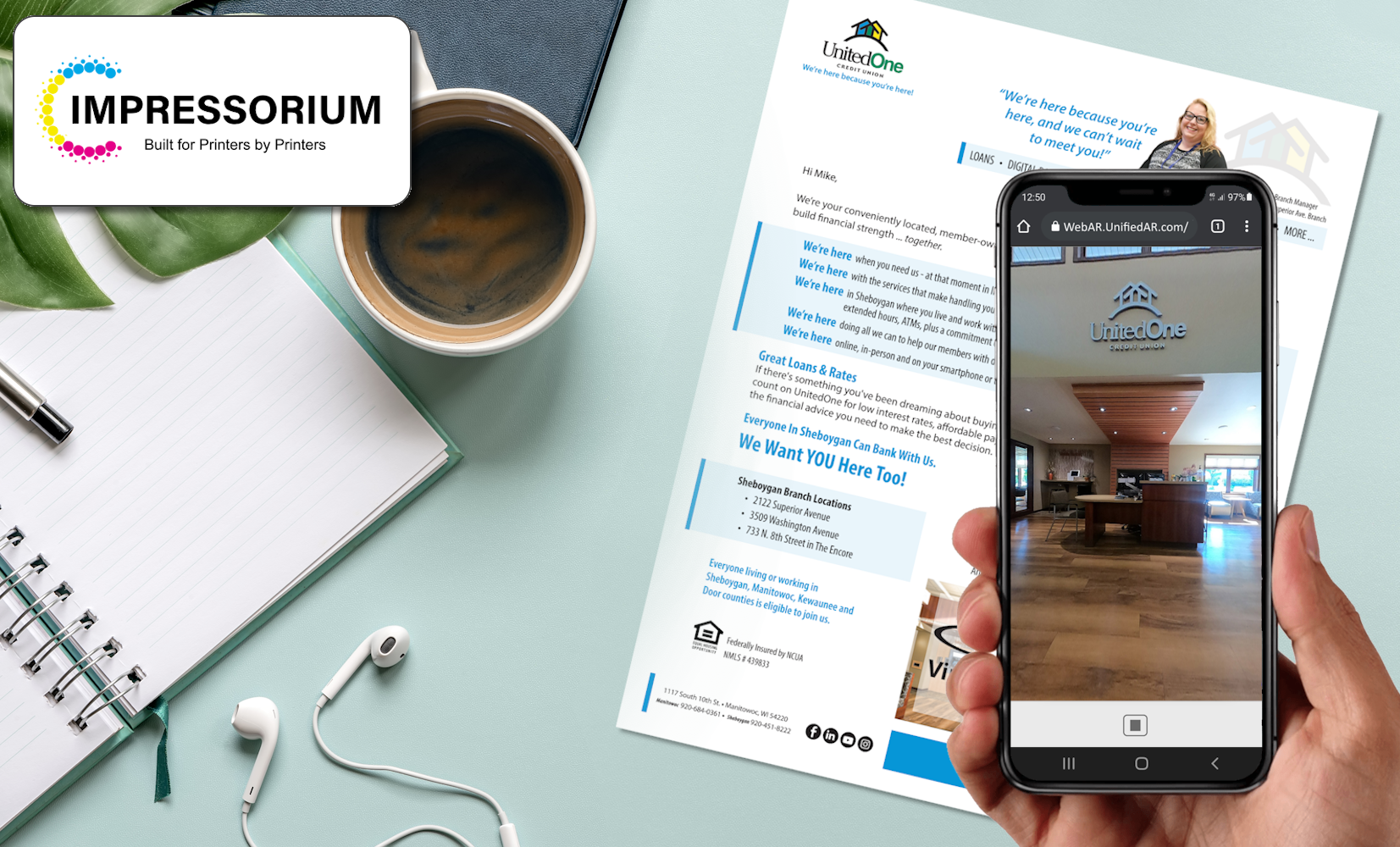 Impressorium and UnitedOne - Localized AR Mail 1 UnitedOne Case Study